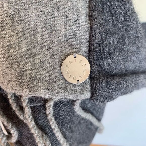 Mersea co striped cashmere and wool fringe poncho - Picture 4 of 9